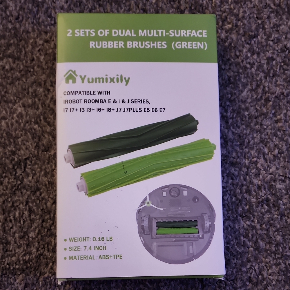 New In box Yumixily 2 Sets of Dual Multi-Surface Rubber Brushes - Green